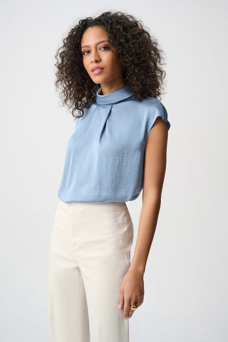 Recycled Satin Turtleneck Top