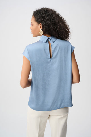 Recycled Satin Turtleneck Top