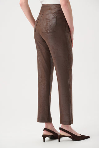 Foiled Silky Knit Straight Pull-On Pants