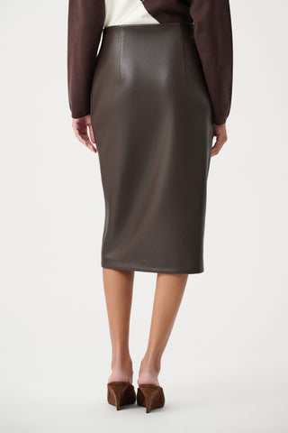 Bonded Leatherette Pencil Skirt