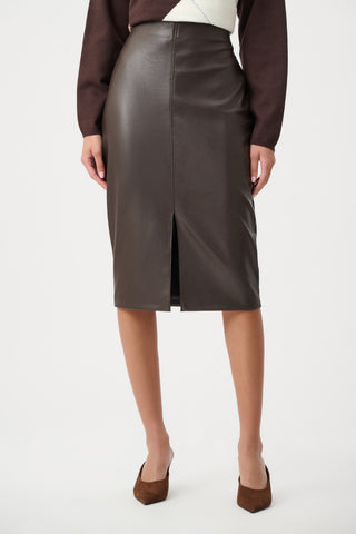 Bonded Leatherette Pencil Skirt