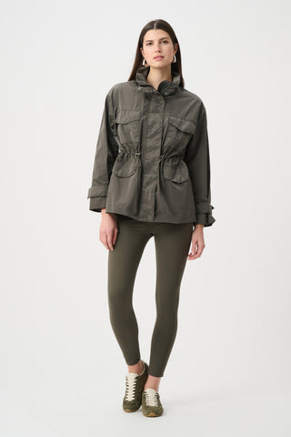 Nylon Mock-Neck Embellished Jacket
