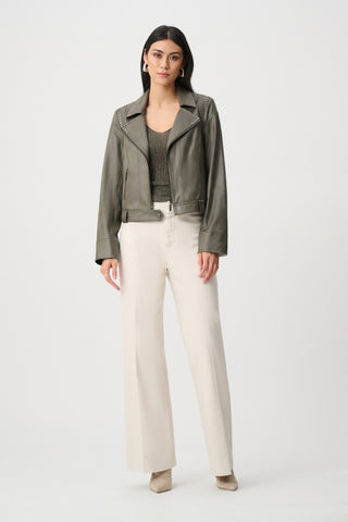 Foiled Faux Suede Fitted Jacket