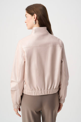 Metallic Leatherette Bomber Jacket