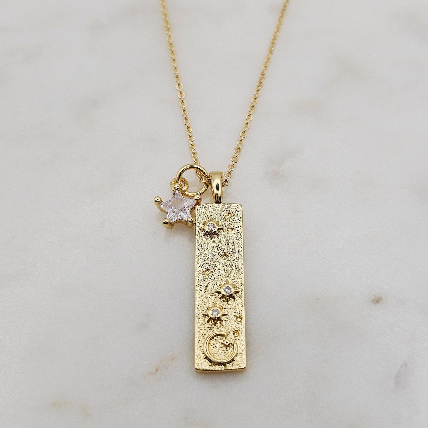 Stars and Moon Bar Necklace
