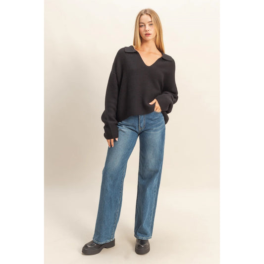 Textured Collared Pullover