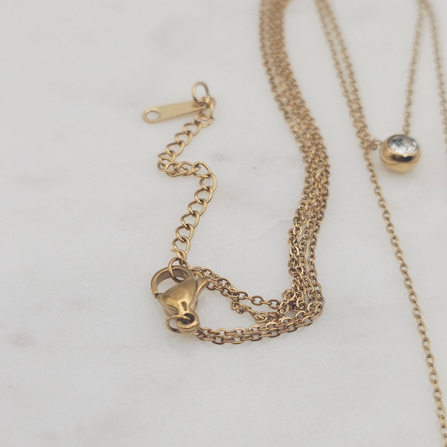 Double Layer CZ Circles Necklace