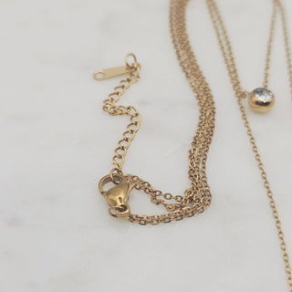 Double Layer CZ Circles Necklace