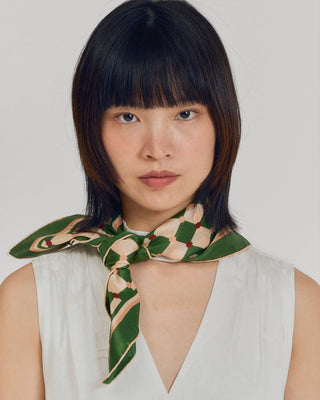 Checkerboard Silk Scarf