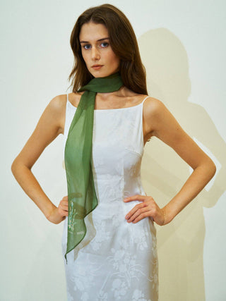 "Oasis Charms" Silk Chiffon Neck Scarf