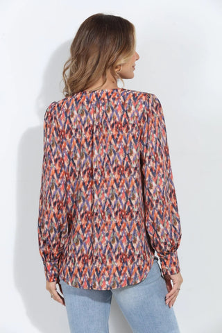 Kayce V Neck Puffed Sleeve Blouse