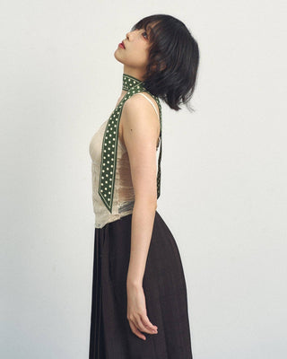 Retro Polka Silk Scarf