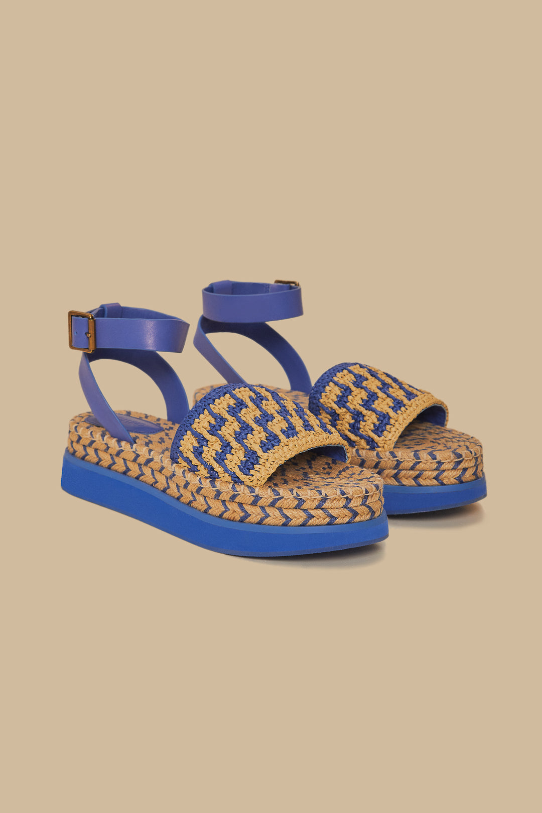 Navy Crochet Flatform Espadrille
