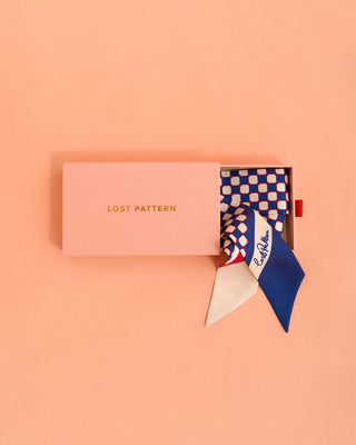 "Checkerboard" Silk Skinny Scarf