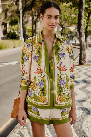 Tropical Scarf Sand Shirt