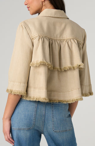 3/4 Sleeve Flounce Jacket