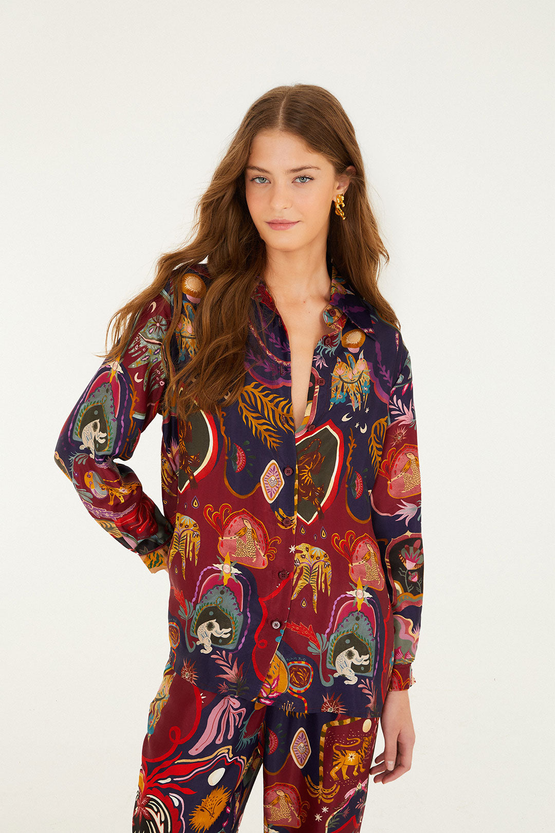 Black Tiger Pantsartsy Surreal Land Multicolor Long Sleeve Shirt