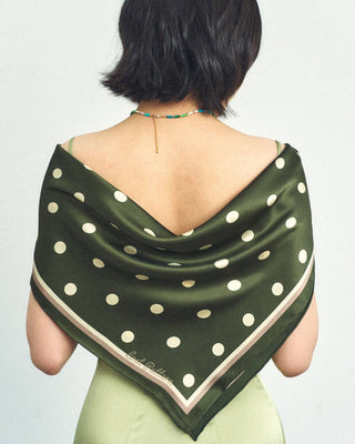 Retro Polka Silk Bandana Scarf