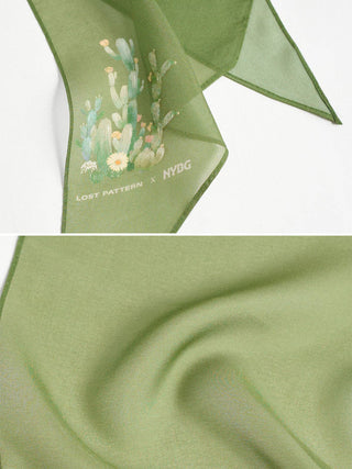 "Oasis Charms" Silk Chiffon Neck Scarf