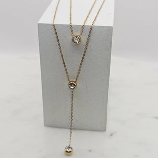 Double Layer CZ Circles Necklace
