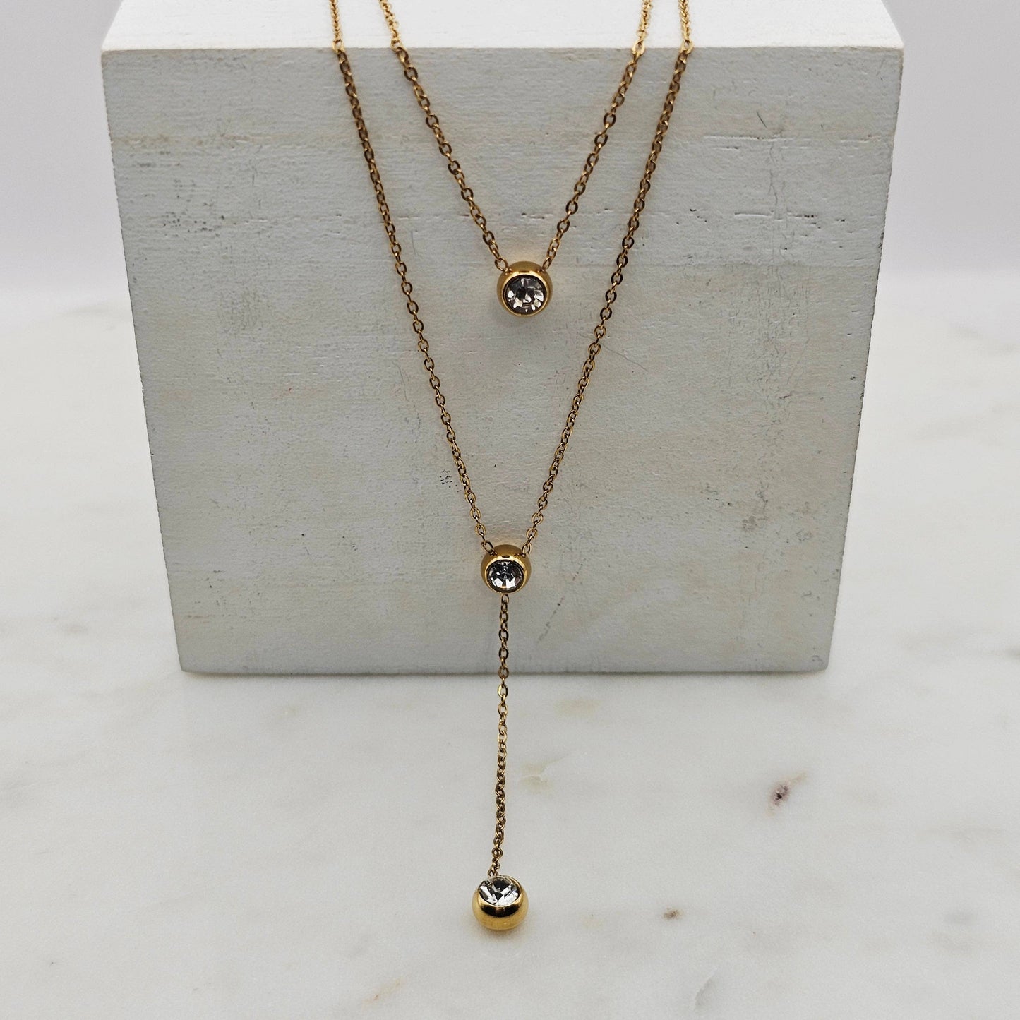 Double Layer CZ Circles Necklace