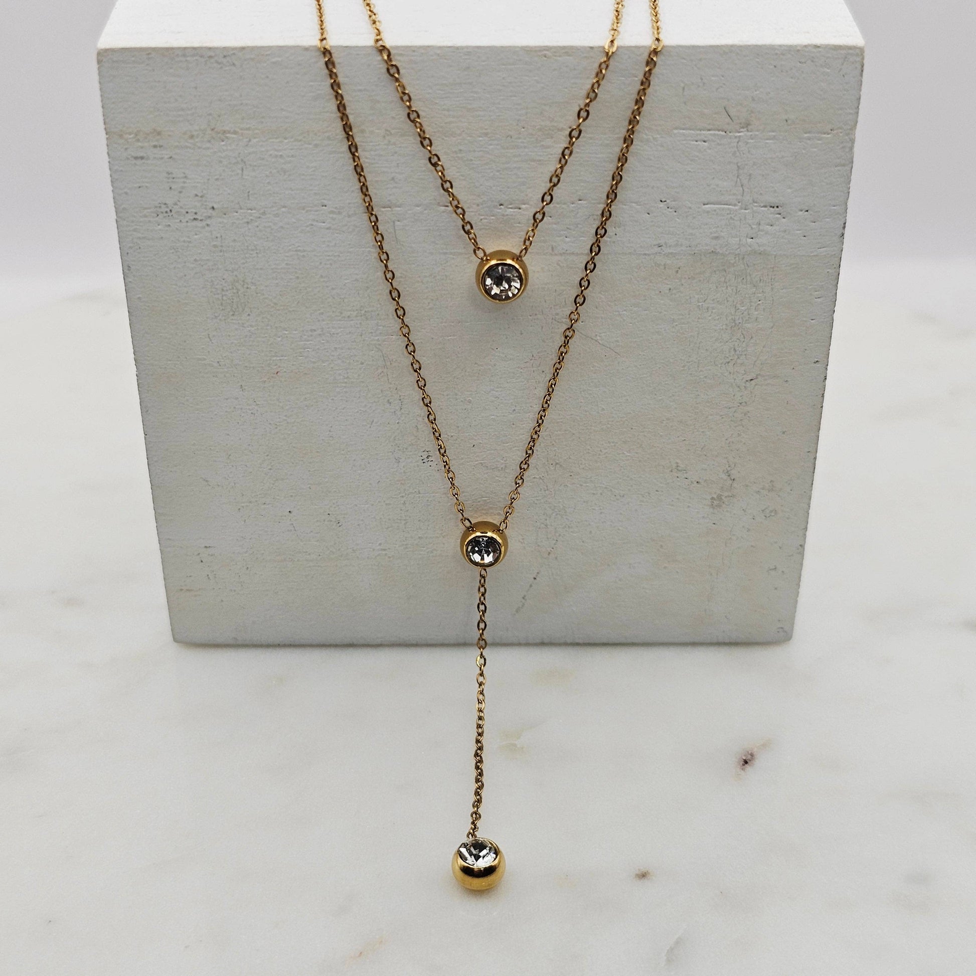Double Layer CZ Circles Necklace