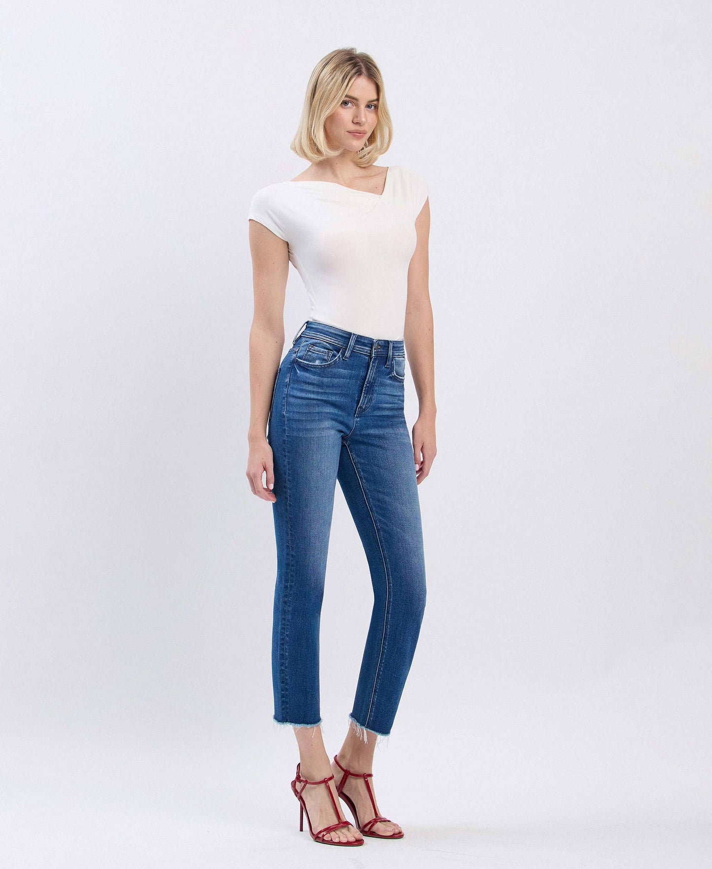 Heather Super High Rise Straight Jeans