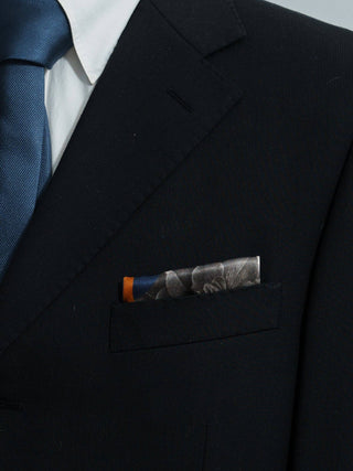 Noir Floral Silk Pocket Square