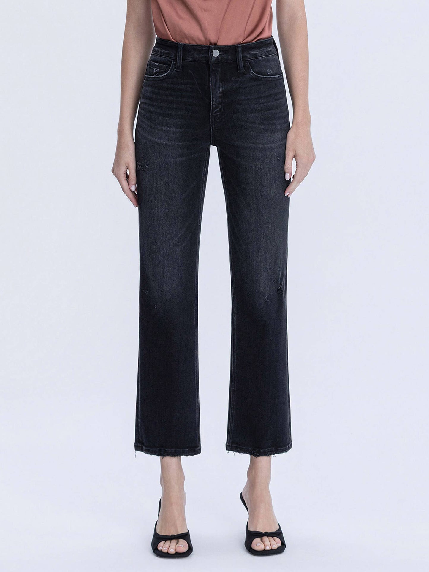 Olivia Mid Rise Ankle Straight Jeans