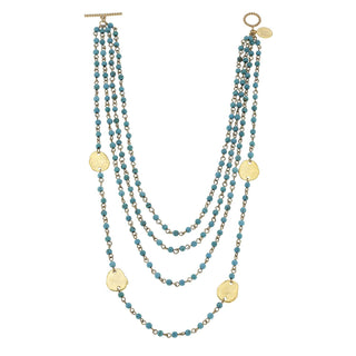 Turquoise with Gold Round Necklace