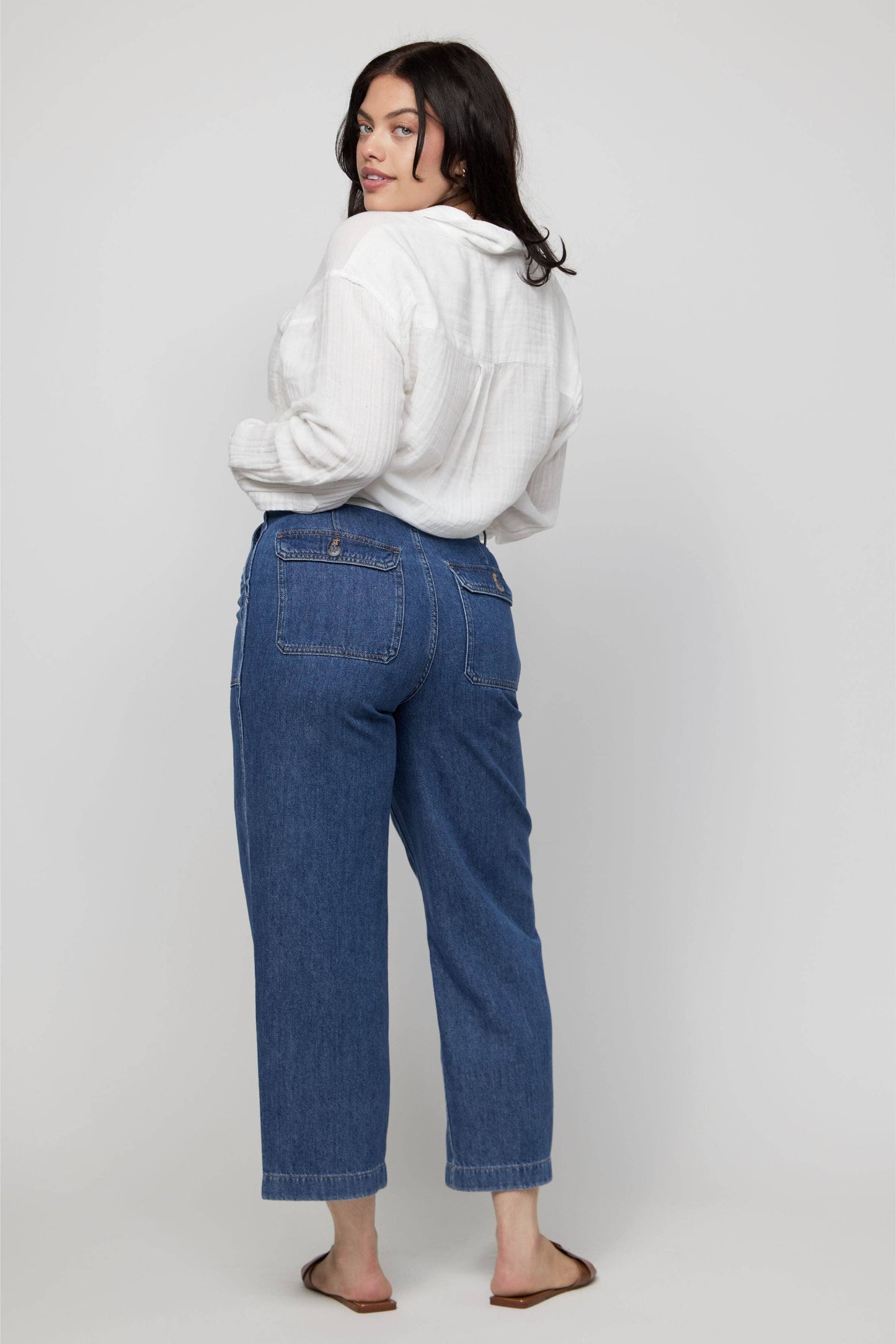 Sherman High Rise Relaxed Jean, Medium Worn