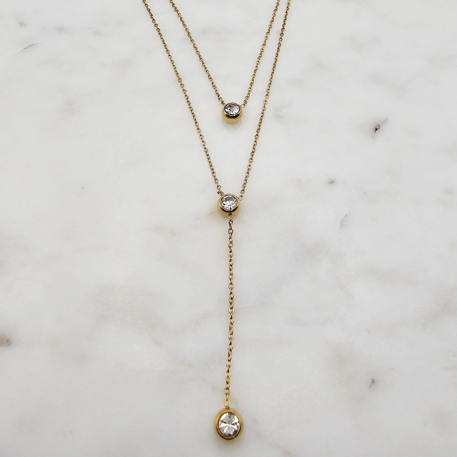 Double Layer CZ Circles Necklace