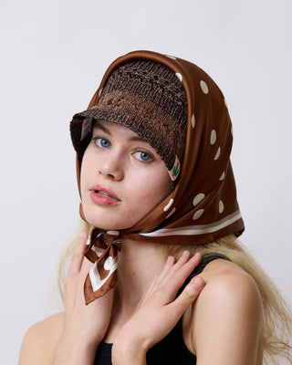 Retro Polka Silk Scarf
