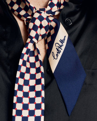 "Checkerboard" Silk Skinny Scarf