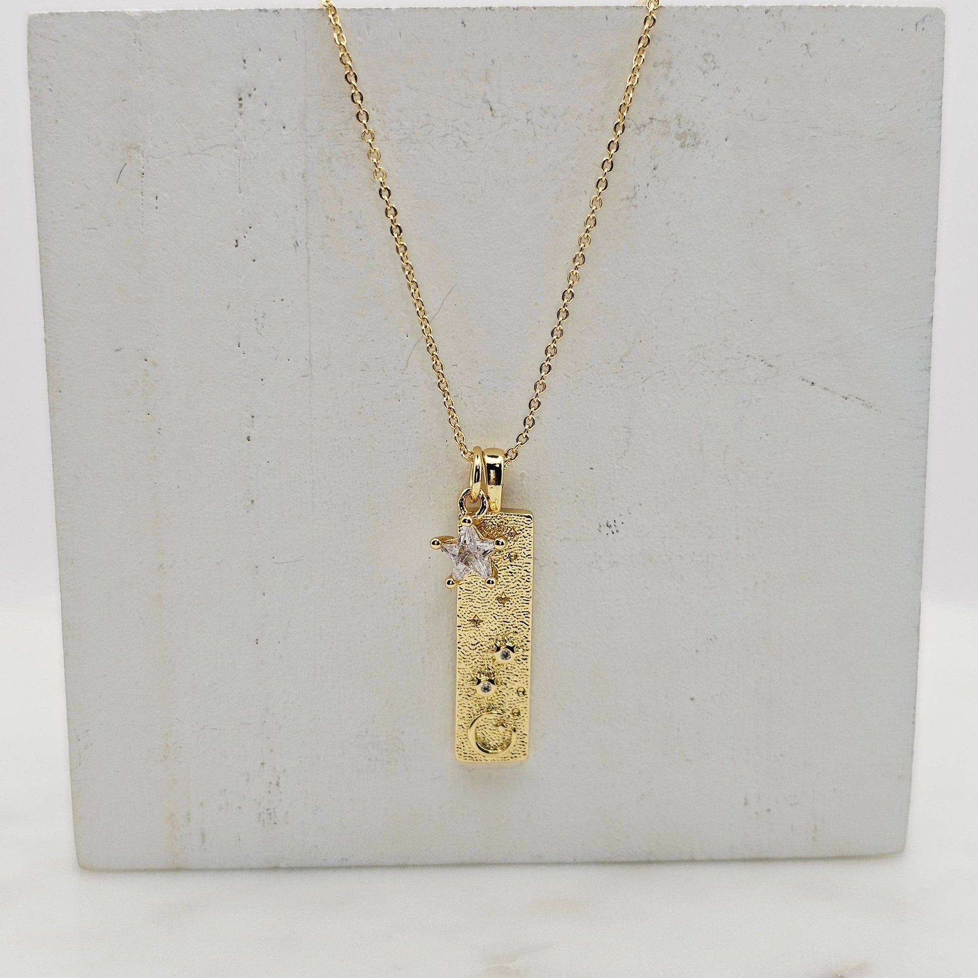 Stars and Moon Bar Necklace