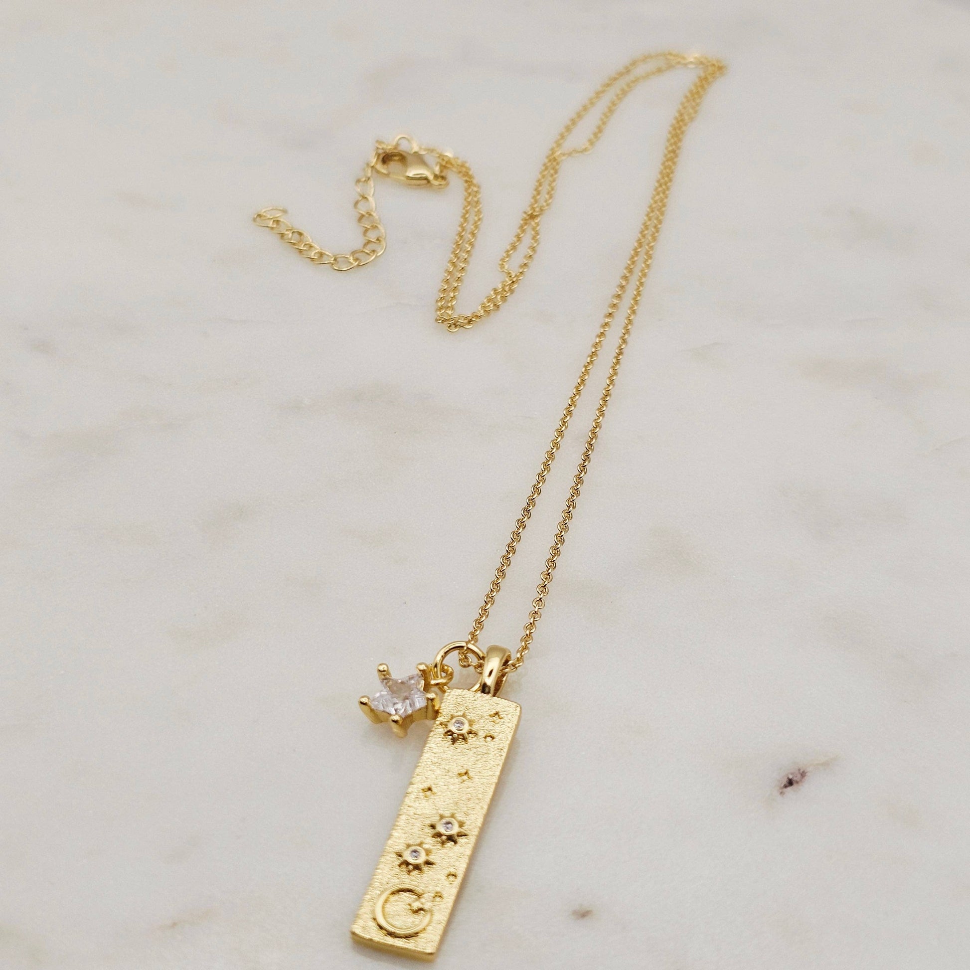 Stars and Moon Bar Necklace