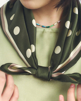Retro Polka Silk Bandana Scarf