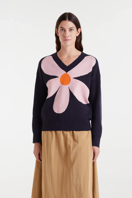 Alyssa Flower Print Sweater
