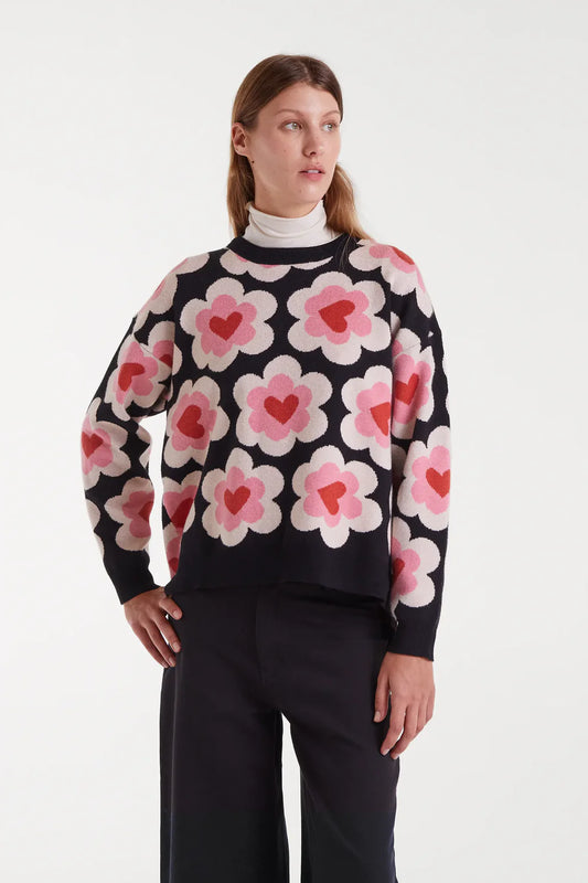 Jackie Heart Knit Sweater