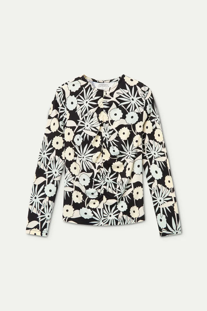 Long-sleeved T-shirt with Tofu print