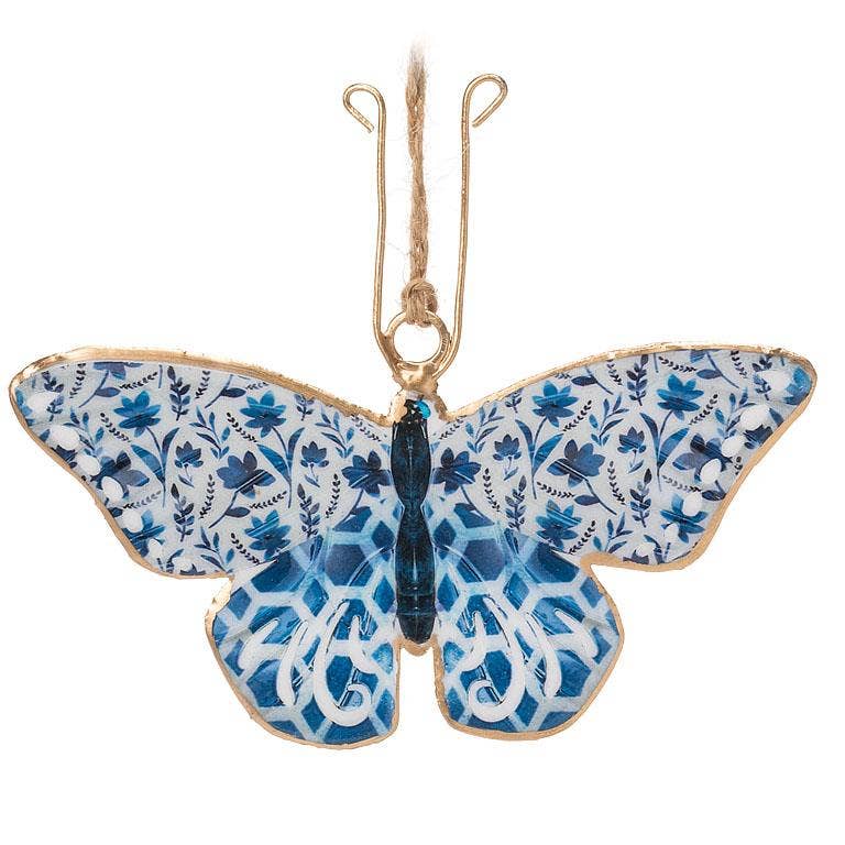 Blue/White Butterfly Ornament