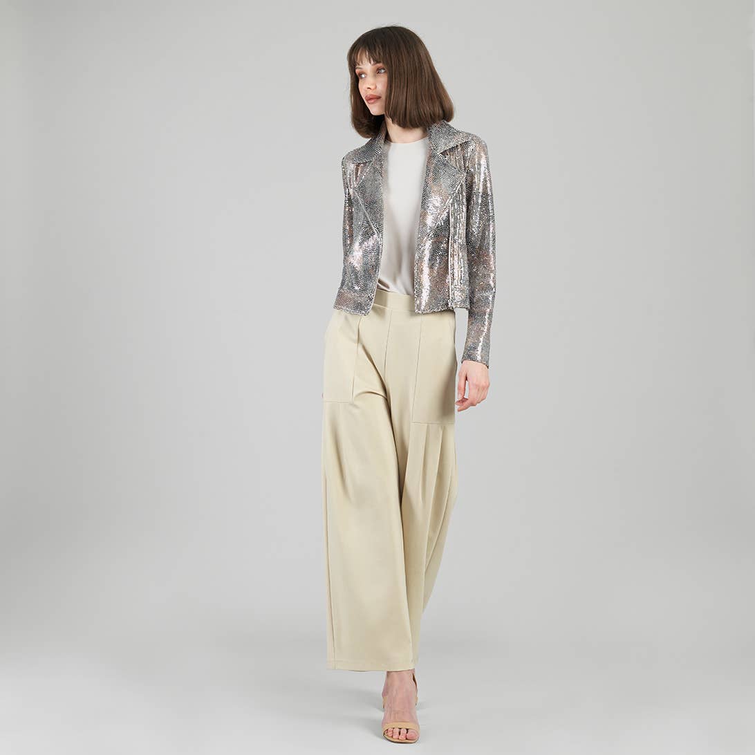 Vero Sequin Knit - Moto Jacket