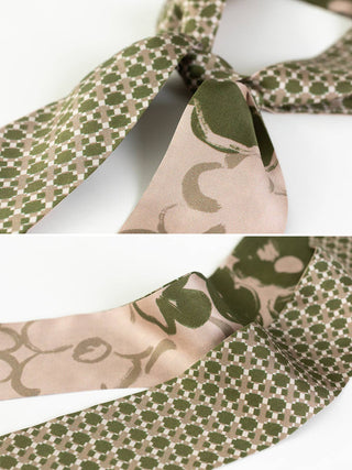 "Floral Houndstooth" Skinny Scarf