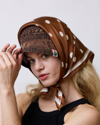 Retro Polka Silk Scarf