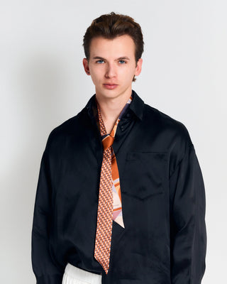 Modular Silk Skinny Scarf