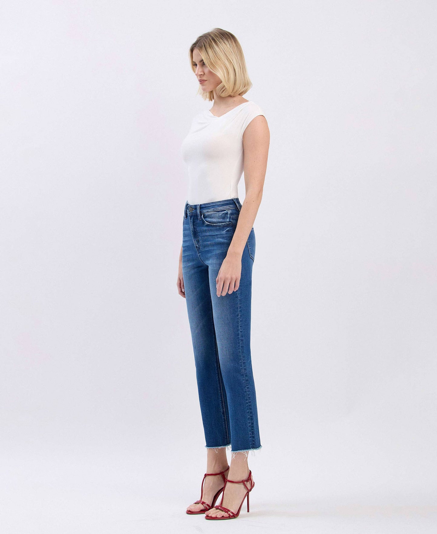 Heather Super High Rise Straight Jeans