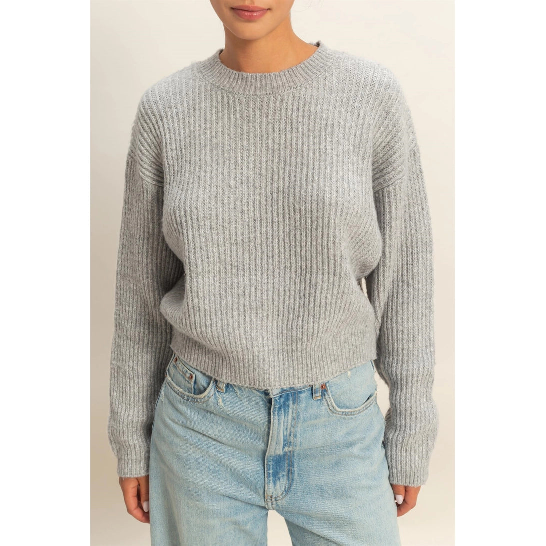 Ribbed Crew Neck Sweater