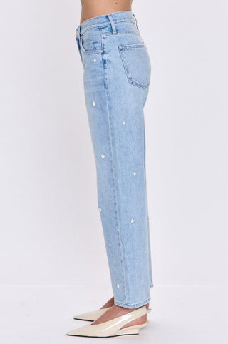 Lexi MR Bowed Straight Jeans