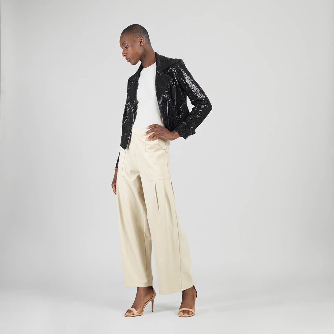Vero Sequin Knit - Moto Jacket