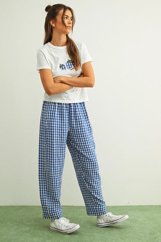 Gingham Pattern Pants